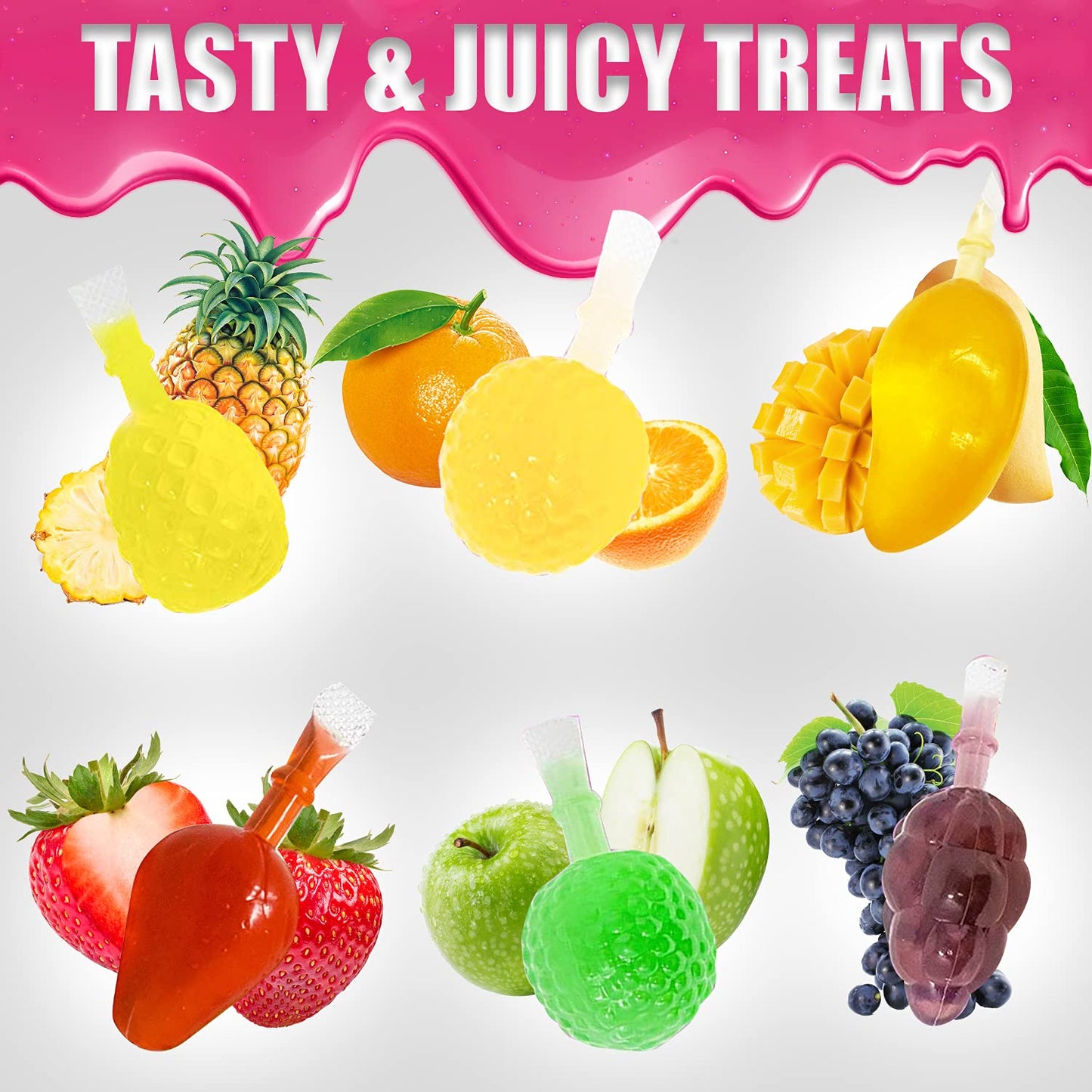 Fusion Select Jelly Fruit Snack Jelly Fruits Hit Or Miss Challenge - Fruit-Shaped Jelly- Assorted Flavors, Strawberry, Orange, A