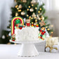 Ephlyn Christmas Bear Cake Toppers Rainbow Ball Cake Decorations Xmas Tree Gingerbread Man Socks Cupcake Toppers For Halloween Theme Baby Shower Birthday Party Supplies Red
