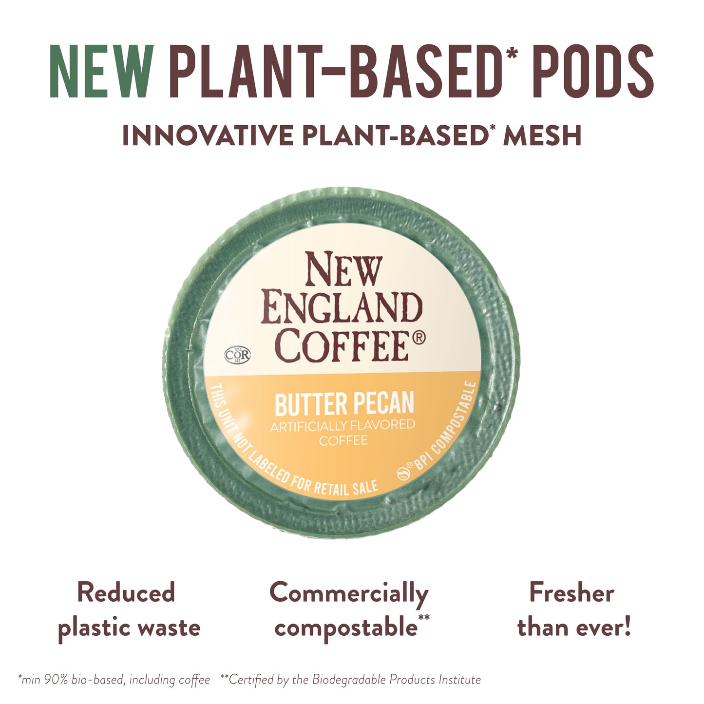 New England Coffee Butter Pecan Medium-Roast K-Cup Pods, 12 Count (Pack of 6), 0.8 Ounce Each, Rich & Buttery Flavor