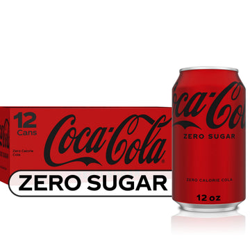 Coke Zero Coca-Cola Zero Sugar Soda, 12 fl oz Cans, 12 Pack - Rich Brown, Model 049000042559
