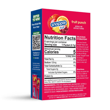 Snapple Fruit Punch Powder Drink Mix - 12 Boxes of 6 Powder Sticks, 72 Sticks total | Zero Sugar | On-the-Go Hydration for Refre