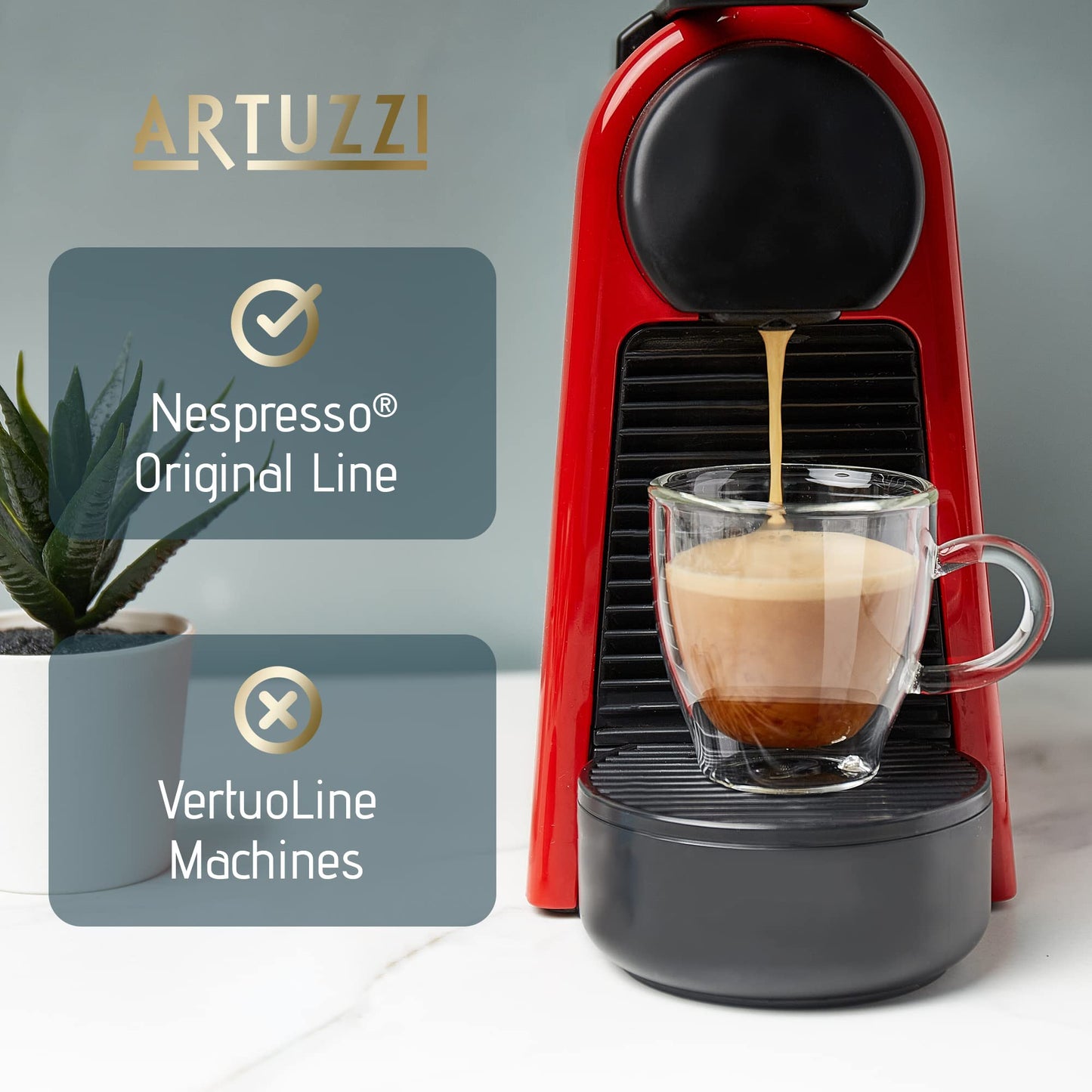 Artuzzi Nespresso Coffee Pods - Espresso Ristretto Lungo Variety Pack, 120 Count, Aluminum & Recyclable compact pieces