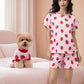 Xpudac Matching Dog And Owner Clothes Womens Pajama Set Loungewear Short Sleeve Tee And Shorts, Owner And Pet Pajamas Are Sold S