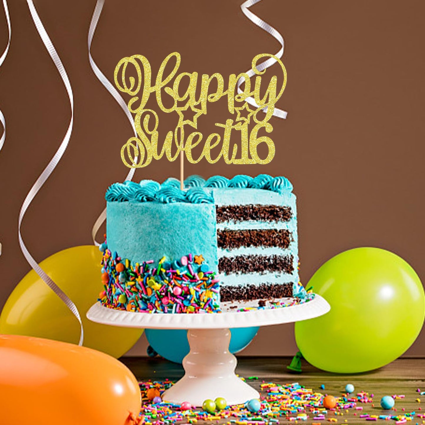 Keaziu 1 Pack Happy Sweet 16 Cupcake Toppers Sweet Sixteen 16 Happy 16 Cake Picks For 16Th Birthday Wedding Anniversary Party Ca