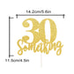30 Someting Cake Topper, Happy 30th Birthday Sign,Dirty 30 Cake Topper,Hello 30 Party Decorations (Double Sided Gold Glitter)
