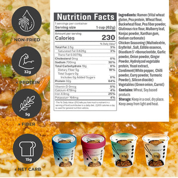 Kldscp Black Garlic ''Chicken'' Ramen, 100% Plant Based, Keto Friendly, Low Carb, High Protein, Packaged Noodle Meal Kit, Ready