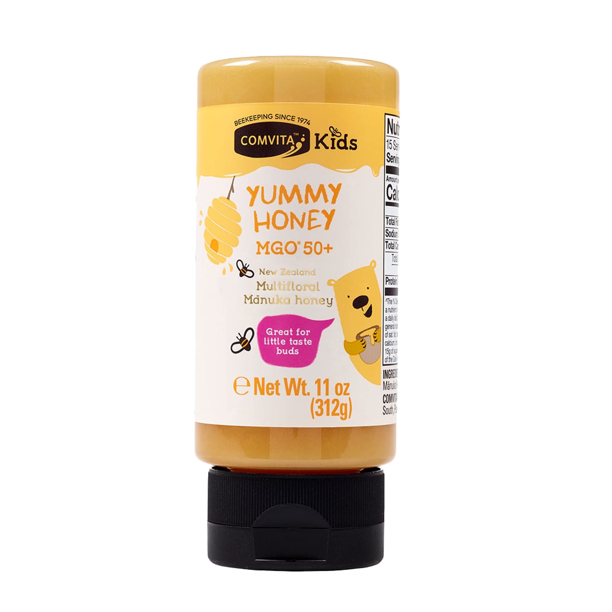 Comvita Kids Yummy Manuka Honey No-Mess Squeeze Bottle (MGO 50+) | New Zealand's #1 Premium, Wild, Authentic Manuka Brand | Mult
