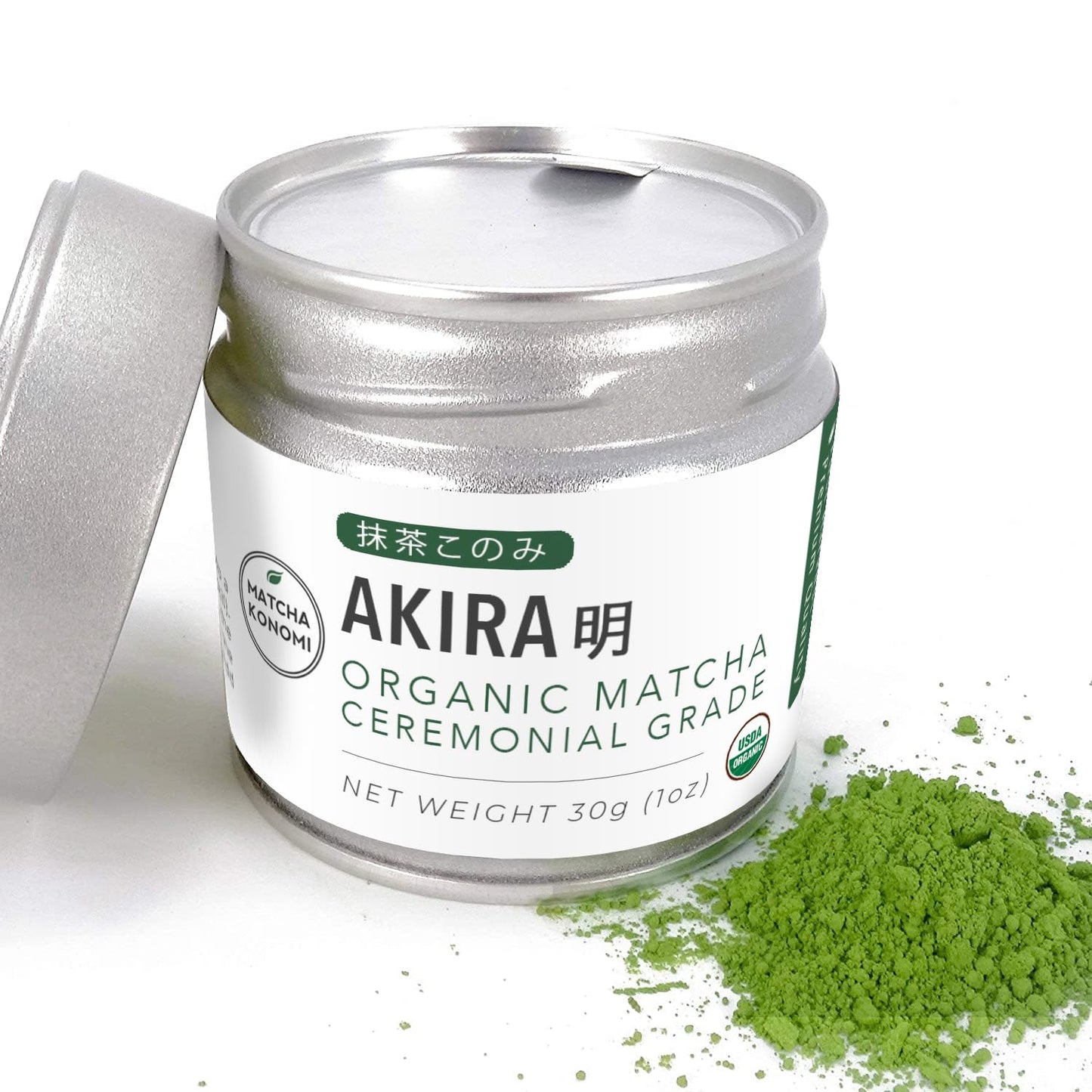 Akira Matcha 30g - Organic Premium Ceremonial Japanese Green Tea Powder - First Harvest, Zero Sugar, USDA & JAS Certified