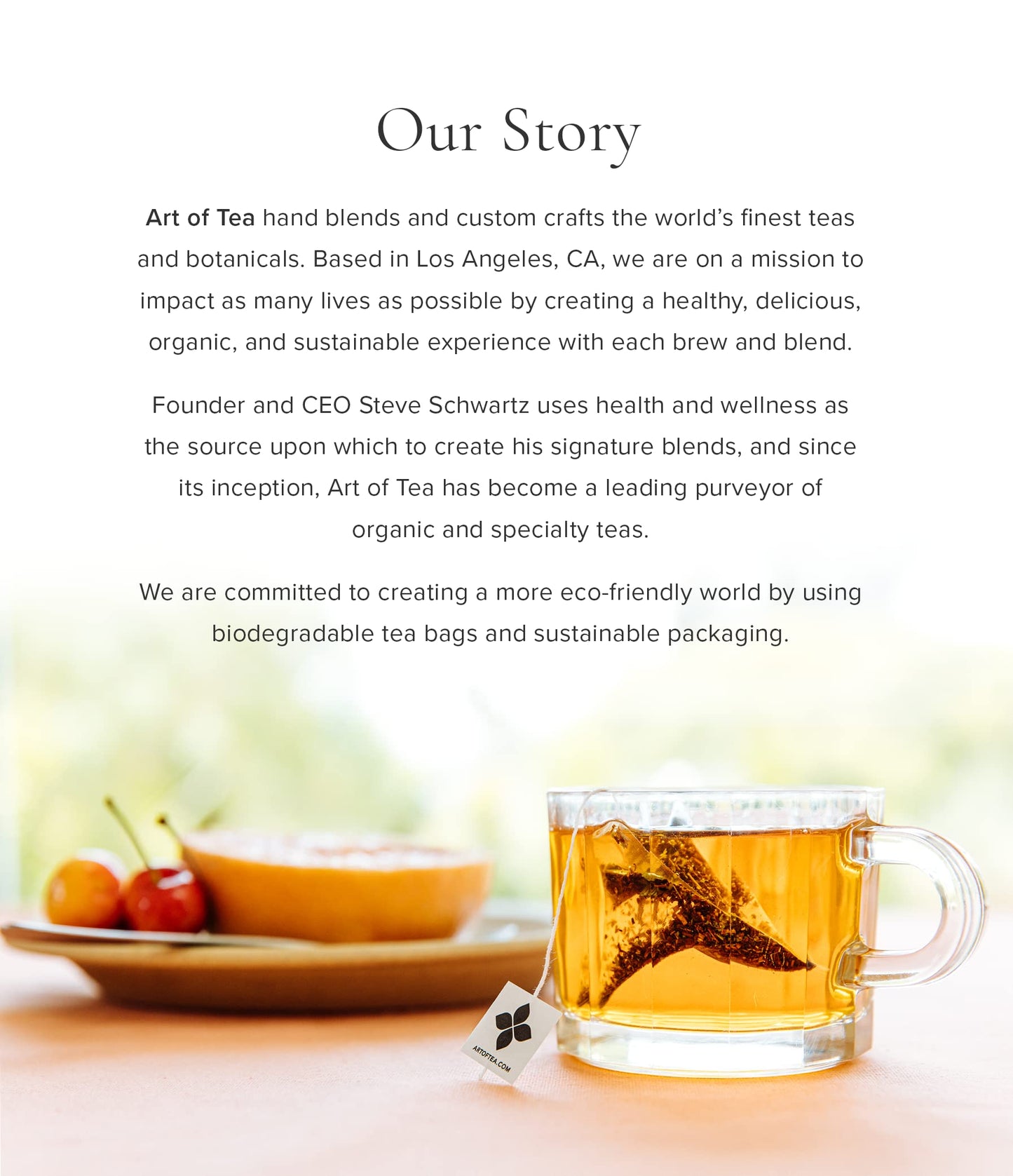 Art of Tea | Organic Sencha Green Tea Bags | 50 Eco Friendly Pyramid Tea Bag Sachets