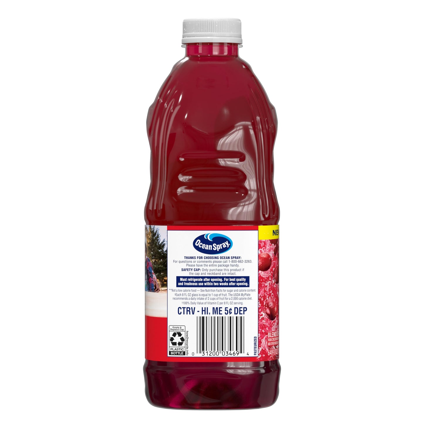 Ocean Spray 100% Juice  Cranberry  64 Fl Oz Bottle (Pack of 8)
