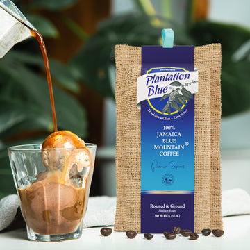 Plantation Blue 100% Jamaica Blue Mountain Coffee Medium Roasted And Ground (16Oz)