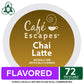 Café Escapes Chai Latte K-Cup Pods, 72 Count - Single-Serve Coffee, Model 5000054364