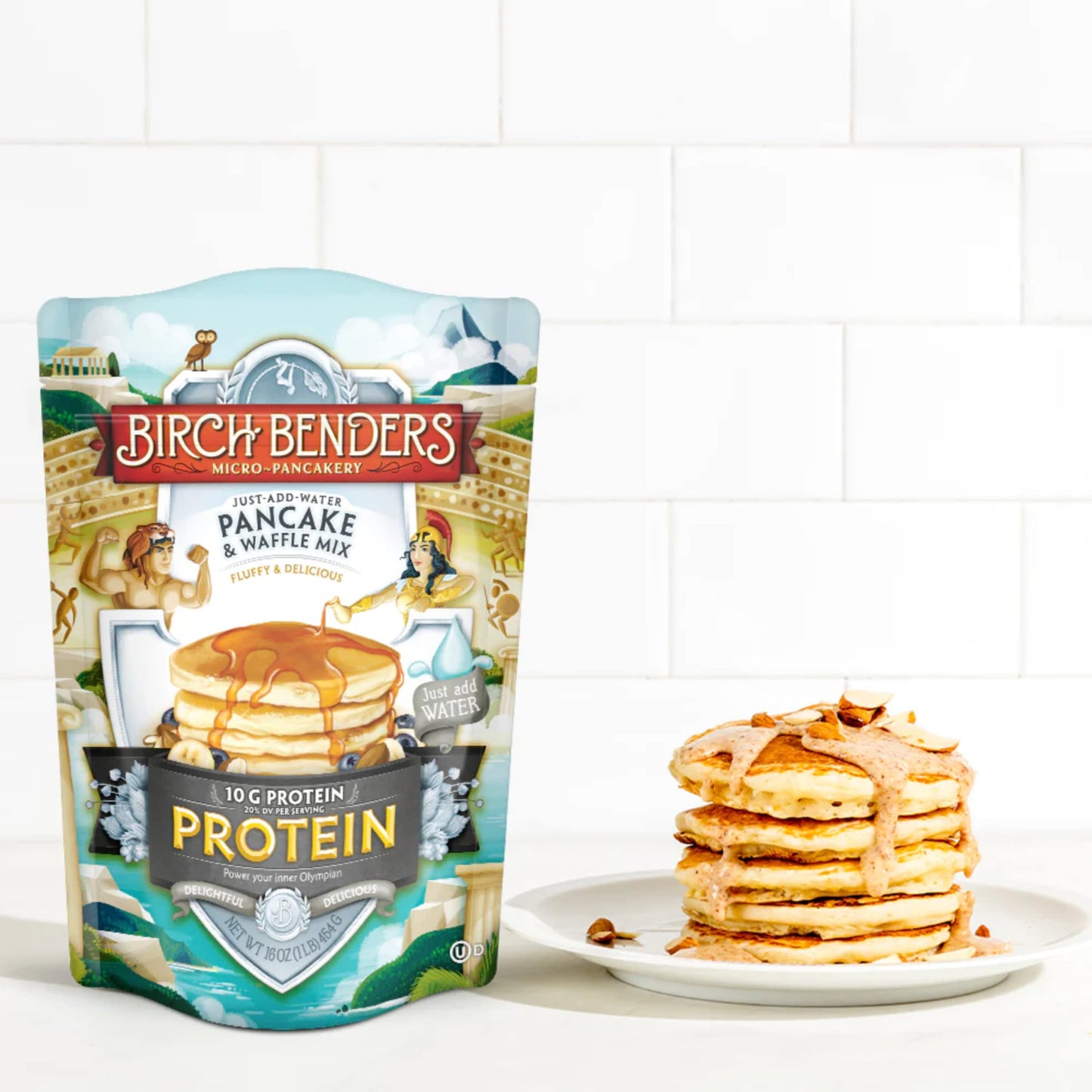 Performance Protein Pancake And Waffle Mix With Whey Protein By Birch Benders, 15 Grams Protein Per Serving, 1 Pound (Pack Of 3)