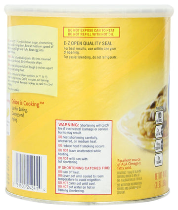 Crisco, All Vegetable Shortening, Butter, 48oz Container (Pack of 2)