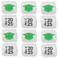 Candy With A Twist Jumbo Marshmallows - Green - 12 Count - Individually Wrapped - Graduation Cap - Class of 2025