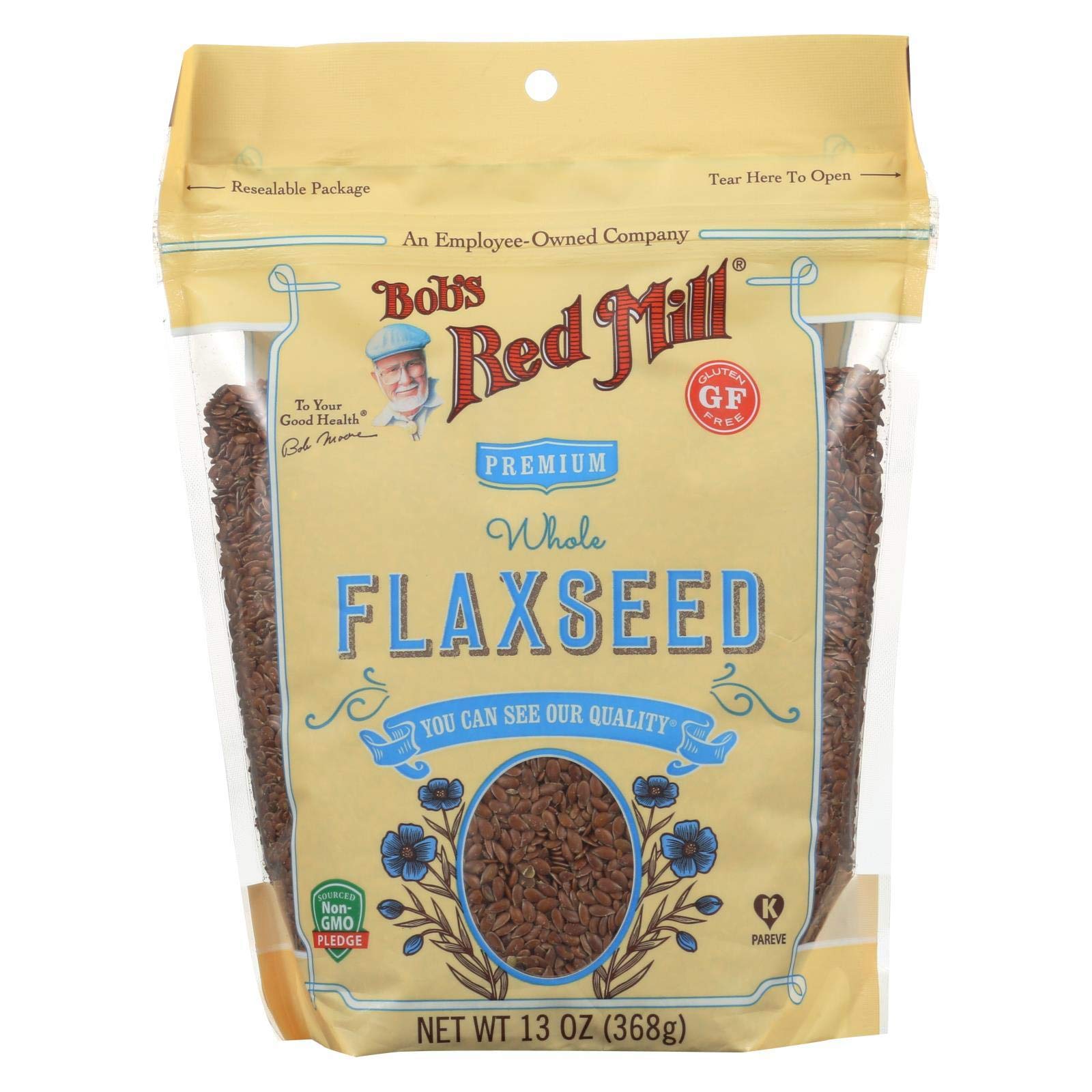 Bob’S Red Mill Raw Whole Flaxseed, Golden, 13 Ounce (Pack Of 4)