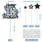 Happy 18Th Birthday Cake Topper, Black Glitter And Gem Patterns Card Stock Cake Toppers, 18 Year Birthday Party Cake Decoration