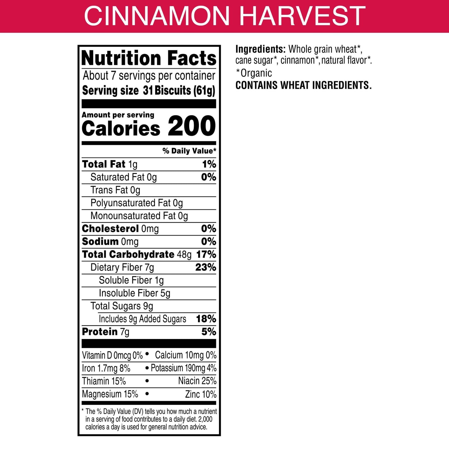 Kashi Breakfast Cereal, Fiber Cereal, Family Breakfast, Cinnamon Harvest, 14oz Box (1 Box)