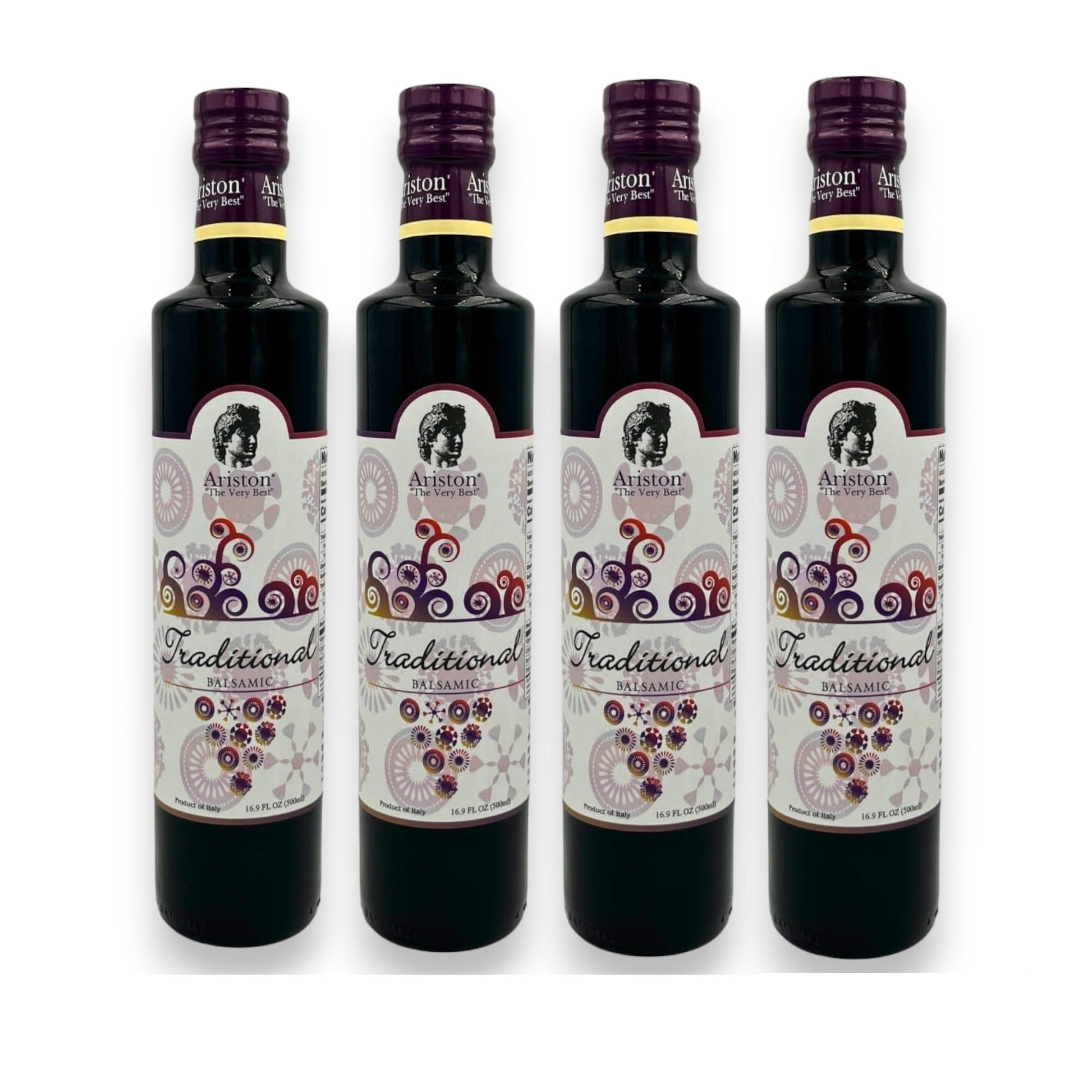 Ariston Balsamic Vinegar 500ml - Premium Traditional Modena, Sweet Taste, 4 Pack