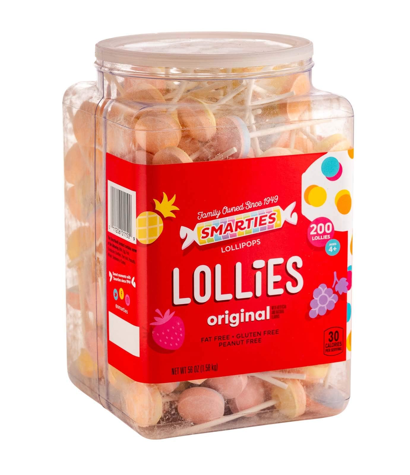 Smarties Double Lollies | Gluten Free, Peanut ,Fat Free Assorted Fruity Flavors, Low Calorie Perfect for Birthdays Parties Made 