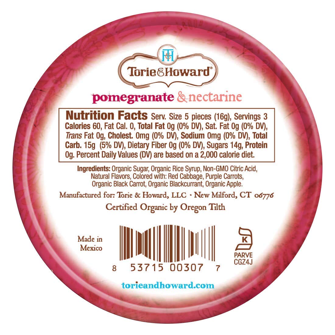 Torie & Howard Candy Tin Pmgrnt & Nectrn 2Oz