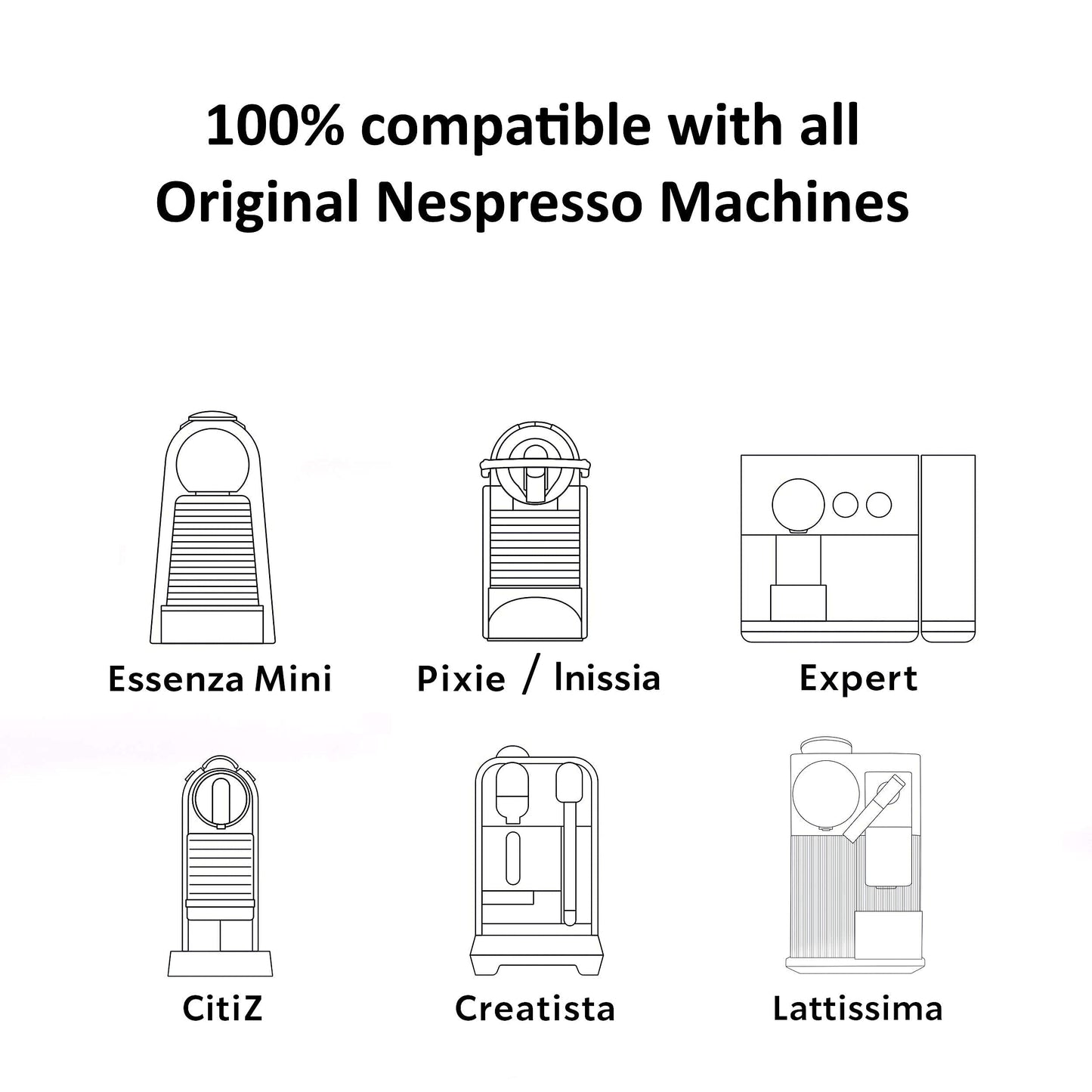 REAL COFFEE Strong Espresso Variety Pack | 100 Bold Aluminum Capsules | 6 Intense Italian Flavors | 100% Nespresso Compatible