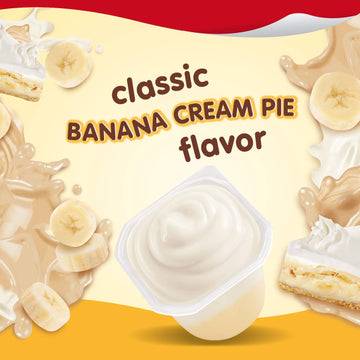 Snack Pack Banana Cream Pie Pudding Cups, 4 Count, 12 Pack