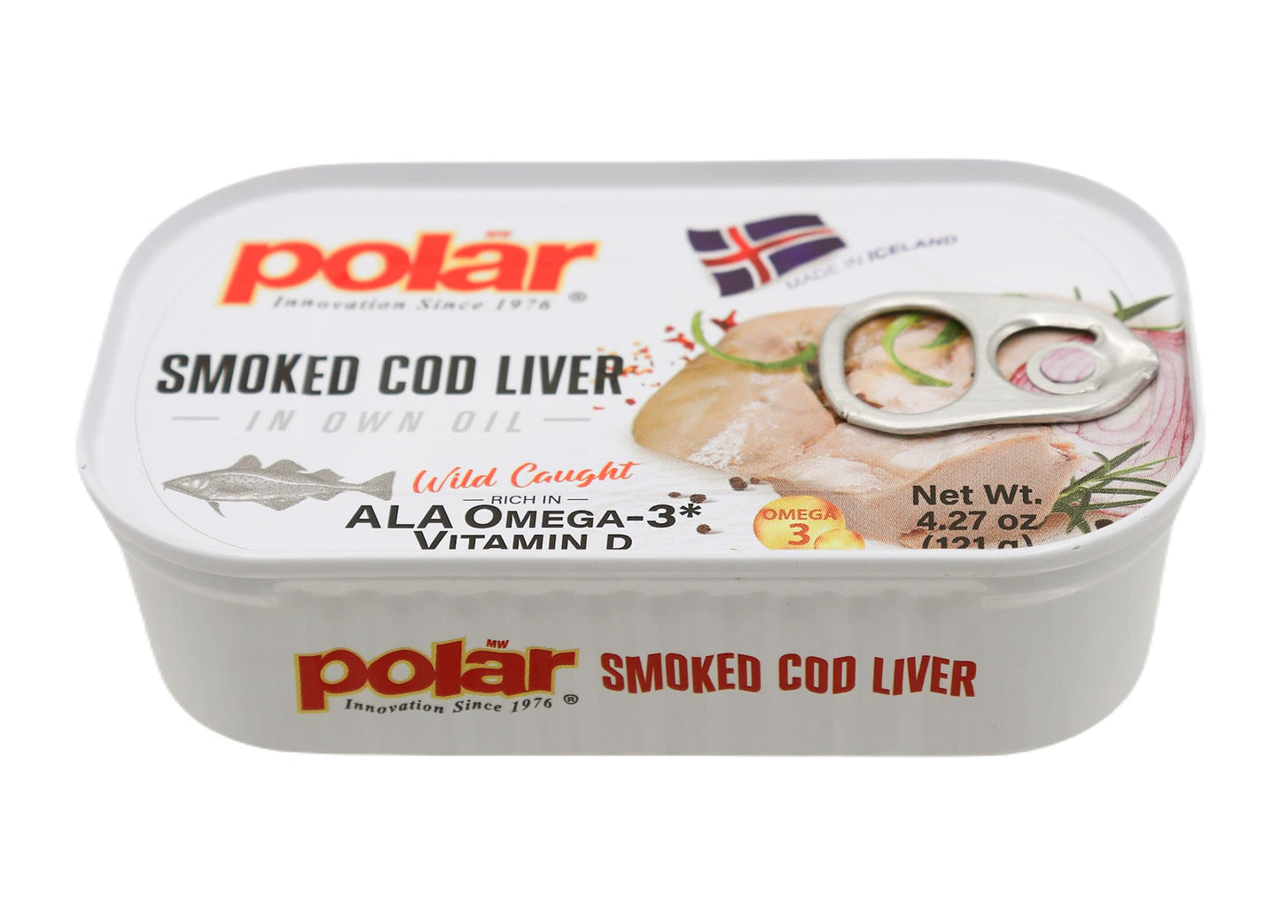 MW Polar Smoked Cod Liver in Oil, Wild-Caught, Rich in Omega-3, 4.27 oz, Ready to Eat