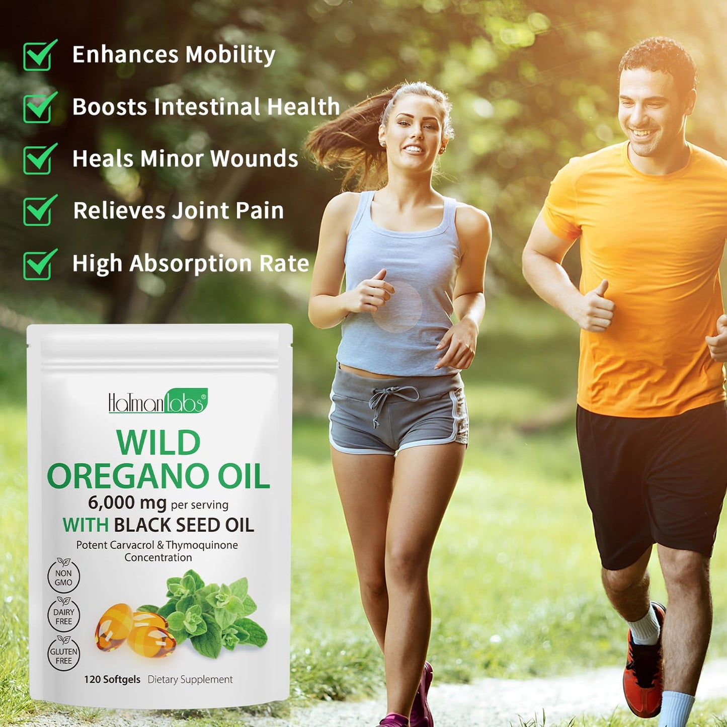 Beyxdu Oil of Oregano Softgels 6000mg, Black Seed Oil 200mg, 240 Count, Plant Based, Non-GMO