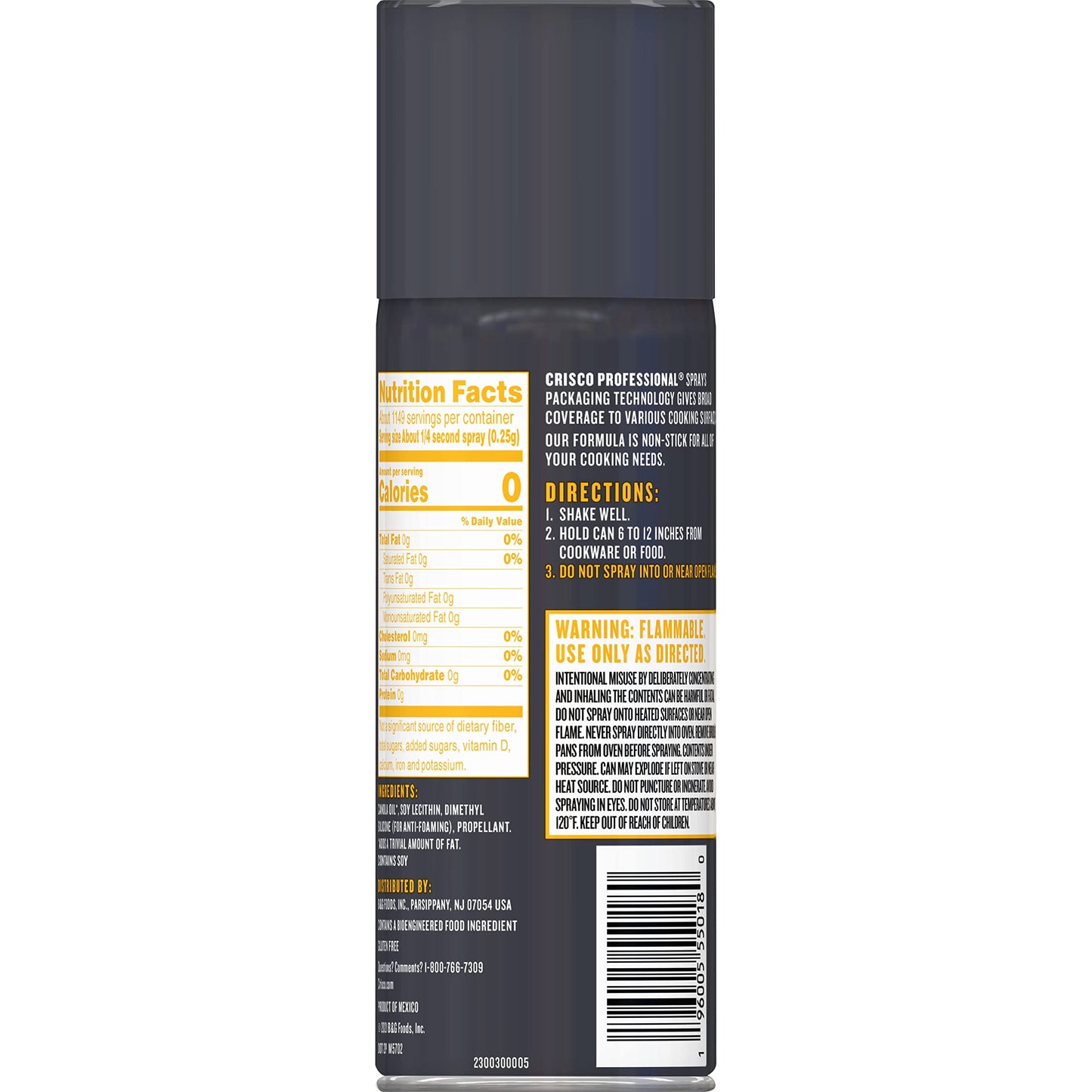 Crisco Professional No-Stick Cooking Spray, Cooking Pro, 12 Ounce