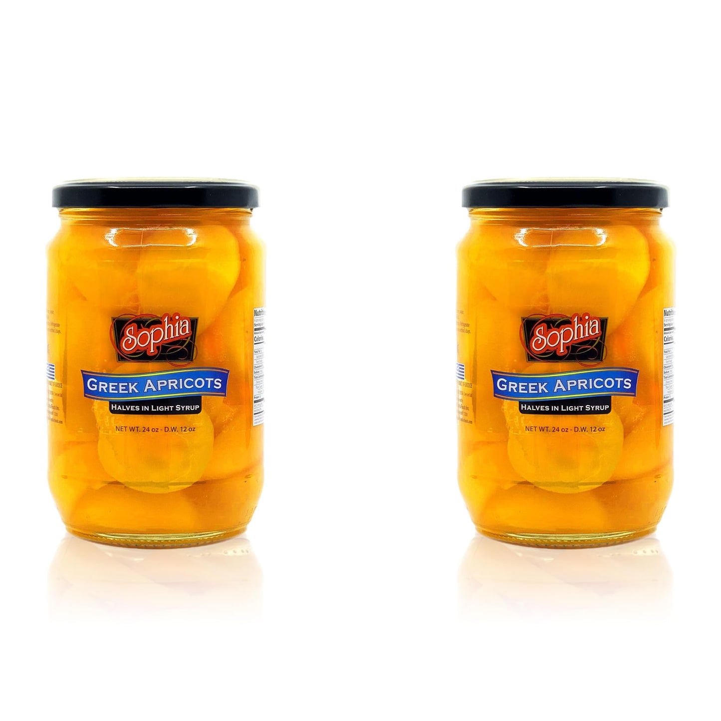 Sophia Foods Apricot Halves, 24oz Jar (2-Pack) - Naturally Sweet and Ready to Serve