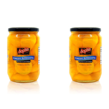 Sophia Foods Apricot Halves, 24oz Jar (2-Pack) - Naturally Sweet and Ready to Serve
