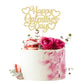 1Pc Happy Valentine'S Day Cake Topper Gold Glitter Valentine'S Day Cake Topper Decorations For Valentine'S Day Theme Wedding Eng