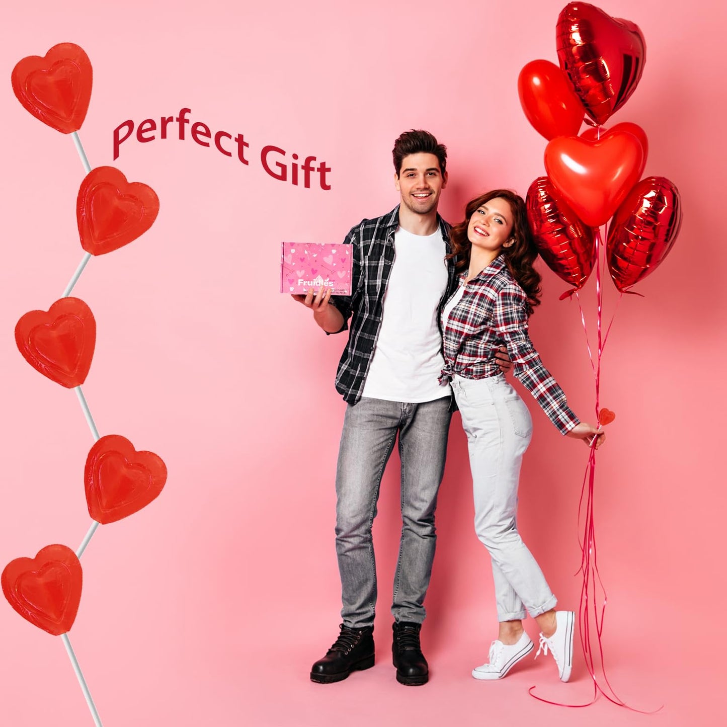 The Dreidel Company Valentines Day Lollipops Red Double Heart Shaped Cherry Flavored, Individually Wrapped (480-Pack)