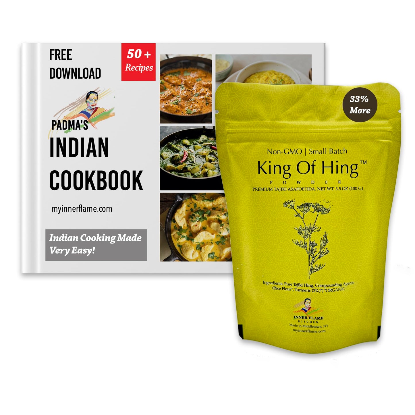 Inner Flame King Of Hing - Asafoetida Organic. Strong Taziki Hing For Hing Lovers