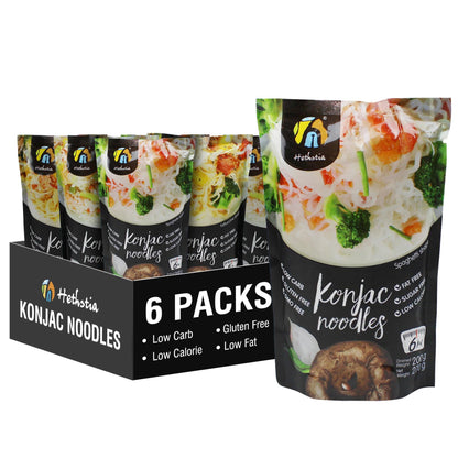 Hethstia Shirataki Noodle Low-Carb Pasta and Rice Variety Pack- Spaghetti, Fettuccine and Rice, Low Calorie Konjac Pasta Gluten 