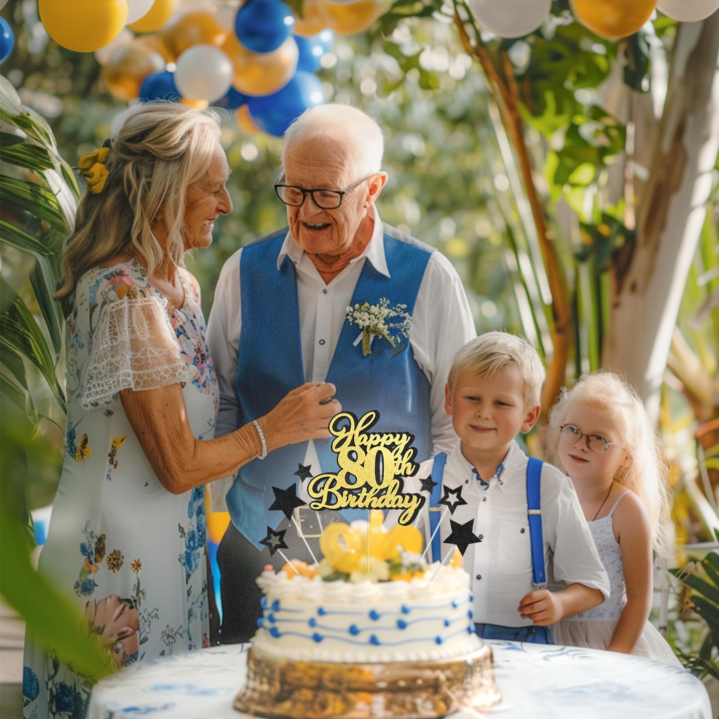 Happy 80Th Birthday Cake Topper 80 Birthday Cake Decorations, Happy 80Th Birthday Anniversary Party Cake Decorations For Men Wom