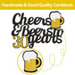 Cheers To 30 Years Cake Topper, Happy 30Th Birthday Cake Topper, 30Th Anniversary Thirty Birthday Party Supplies Black And Gold