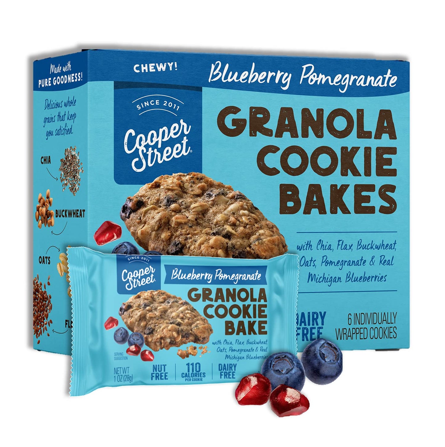 Cooper Street Cookies Chewy Granola Bakes Blueberry Pomegranate, 1 Ounce (36 Count)