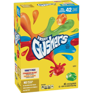 Fruit Fruit Fruit Gushers Variety Pack, Strawberry Splash & Tropical (42 Ct.) A1