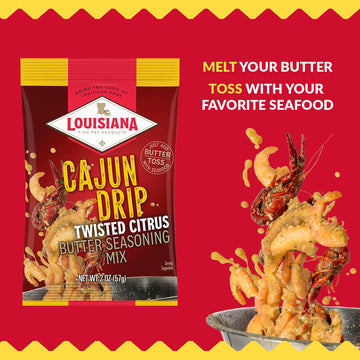 Louisiana Fish Fry Cajun Drip 2Oz Bag - Seafood Seasoned Butter Sauce - Elevate Your Boiled Seafood Game With Louisiana Fish Fry