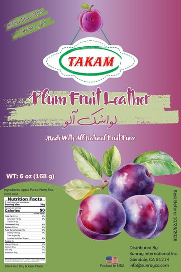 Takam Lavashak Plum Fruit Leather Authentic Persian Style Sour and Salty Fruit Layer 6 OZ - 168g ????? ???