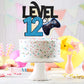 Level 12 Game Birthday Cake Topper - Video Game Boys 12Th Birthday Level Up Party Blue Cake Supplies - Game On Winner Gaming Party Decorations