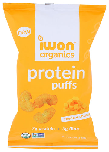 Iwon Organics, Puffs Protein Cheddar Cheese Organic, 5 Ounce