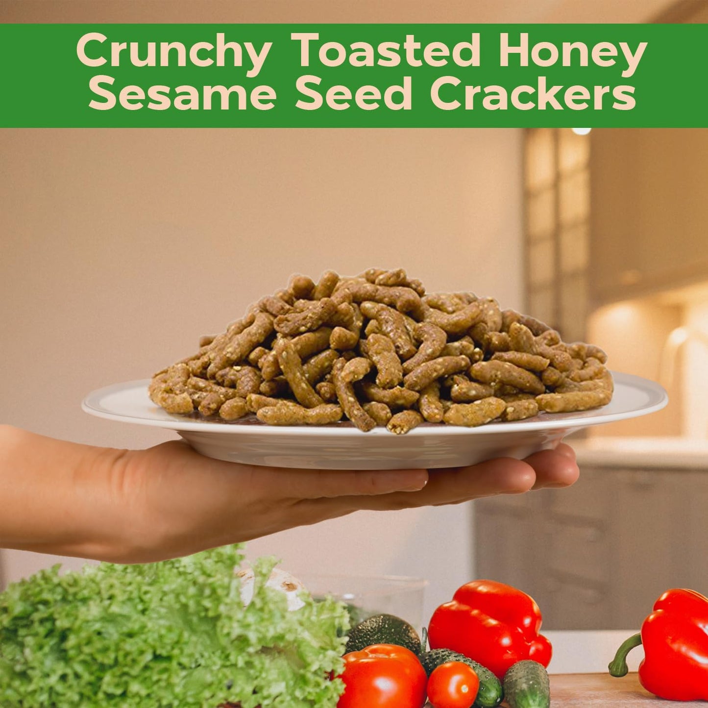 Sincerely Nuts Honey Sesame Sticks Snacks, 5lb - Kosher Certified - Crunchy Toasted Honey Sesame Seed Crackers for Trail Mix & S