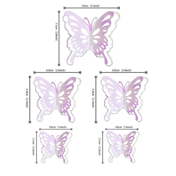 40 Pcs Mixed Size Pink Butterfly Cupcake Toppers Hollow Art 3D Butterfly Cupcake Decorations Baby Shower Wedding Anniversary Kid