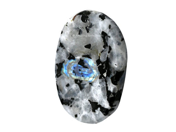 Rainbow Moonstone Thumb Worry Rubbing Stone For Anxiety Healing - Oval Cabochon For Diy Necklace, Easy To Carry Natural Crystal 