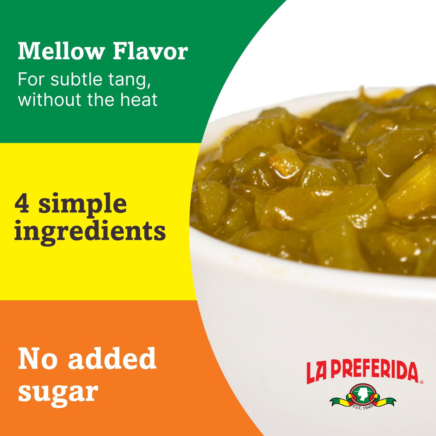 La Preferida Organic Diced Green Chile Peppers Fire-Roasted & Peeled - Perfect for Tacos, Casseroles & Nachos, 4oz. (Pack of 12)