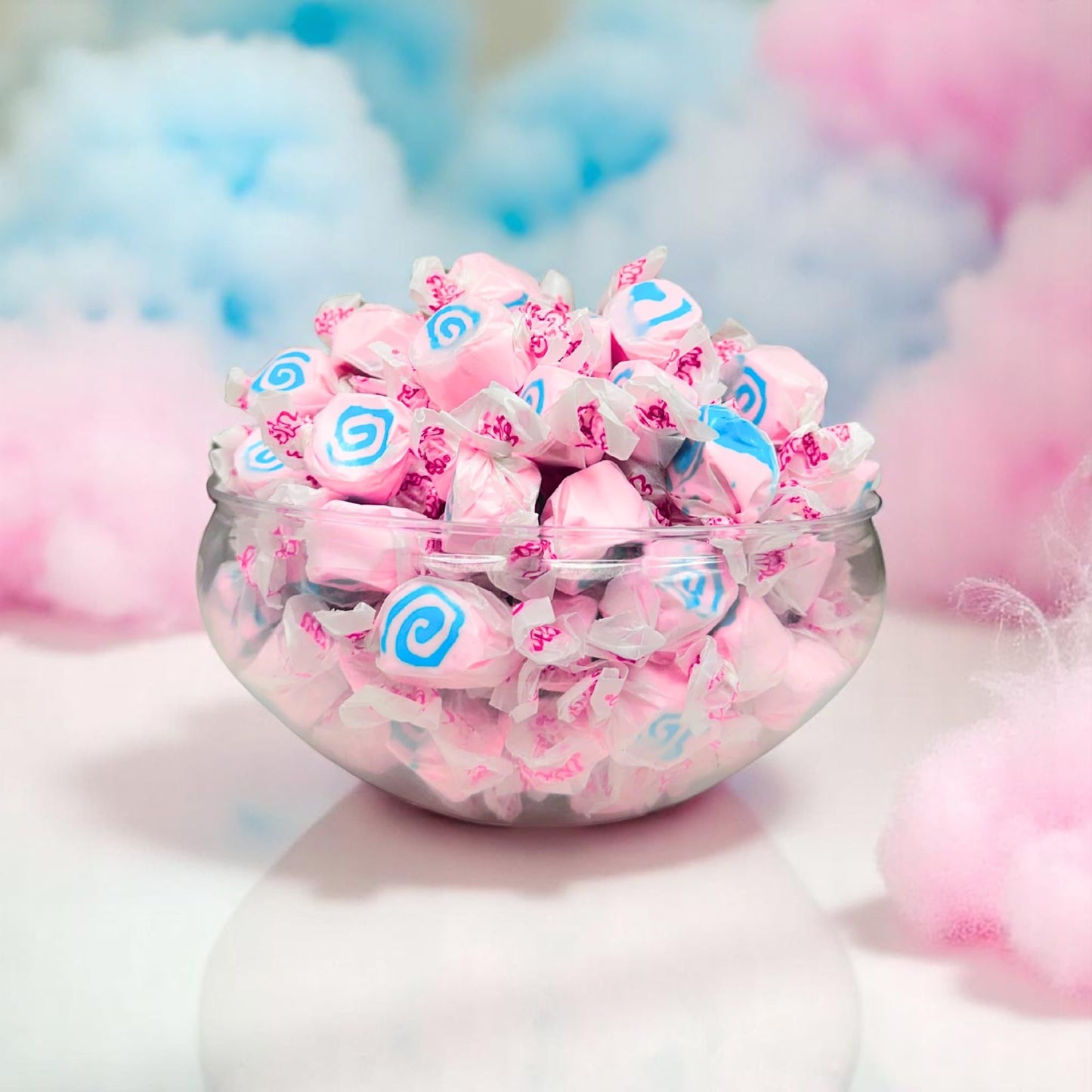 Premium Cotton Candy Saltwater Taffy Chewy Candy Bulk 1 Lb Bag 60+ Pieces Individually Wrapped, Nut & Gluten Free Treats (16-Oz)