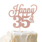 YCTHUNFISH 35th Birthday Cake Topper Black Glitter Number 35 Rose Gold Bamboo Decoration